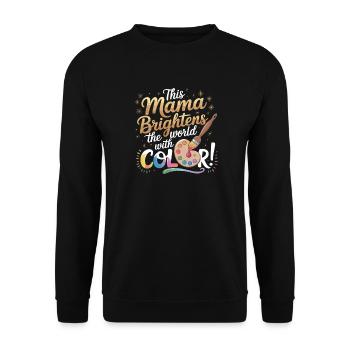 Cette maman apporte de la couleur dans le monde avec des créatifs - Sweat-shirt Unisexe - noir - Devant - Alina (178cm) & Michal (187cm)