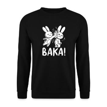 Get Out Unnecessary Social Contact Baka Anime - Unisex Sweatshirt - black - Front - Alina (178cm) & Michal (187cm)