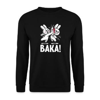 Get Out Unnecessary Social Contact Baka Anime - Unisex Sweatshirt - black - Front - Alina (178cm) & Michal (187cm)