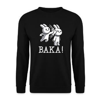 Get Out Unnecessary Social Contact Baka Anime - Unisex Sweatshirt - black - Front - Alina (178cm) & Michal (187cm)