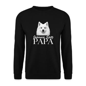 Spitz Japonais Papa Fantasy Design - Sweat-shirt Unisexe - noir - Devant - Alina (178cm) & Michal (187cm)