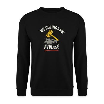 Cornhole Refere Offizielles Schiedsrichter - Unisex Pullover - Schwarz - Vorne - Alina (178cm) & Michal (187cm)