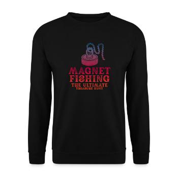 Neodymium Magnet Fishing Magnetic Fisher - Unisex Sweatshirt - black - Front - Alina (178cm) & Michal (187cm)