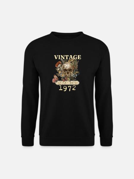 1972 Butterflies Flowers And Skull - Unisex Sweatshirt - black