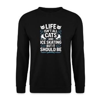 Chat de patinage sur glace Cadeau de patin à glace amusant - Sweat-shirt Unisexe - noir - Devant - Alina (178cm) & Michal (187cm)