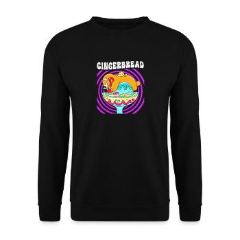Lebkuchen Weihnachten Lebkuchenmann - Unisex Pullover - Schwarz - Vorne - Alina (178cm) & Michal (187cm)
