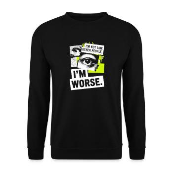 Je ne suis pas comme les autres, je suis pire Frech Gothic - Sweat-shirt Unisexe - noir - Devant - Alina (178cm) & Michal (187cm)