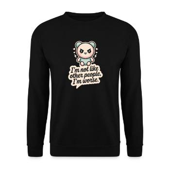 Je ne suis pas comme les autres, je suis pire Frech Gothic - Sweat-shirt Unisexe - noir - Devant - Alina (178cm) & Michal (187cm)