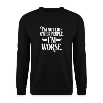 Je ne suis pas comme les autres, je suis pire Frech Gothic - Sweat-shirt Unisexe - noir - Devant - Alina (178cm) & Michal (187cm)