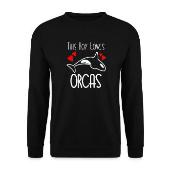 Ce garçon aime les orques - Sweat-shirt Unisexe - noir - Devant - Alina (178cm) & Michal (187cm)
