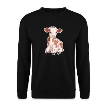 Vache - Sweat-shirt Unisexe - noir - Devant - Alina (178cm) & Michal (187cm)