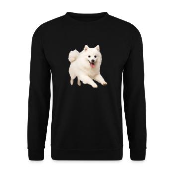 Japan Spitz - Unisex Pullover - Schwarz - Vorne - Alina (178cm) & Michal (187cm)