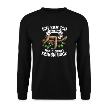 Je suis venu, j’ai vu et je n’ai pas eu envie tout de suite - Sweat-shirt Unisexe - noir - Devant - Alina (178cm) & Michal (187cm)