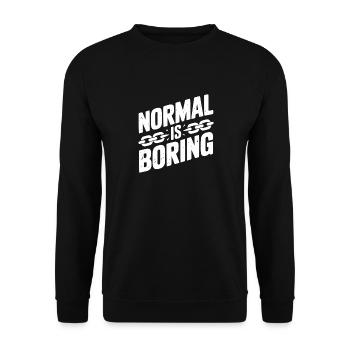 Normal is Boring - Unisex Sweatshirt - black - Front - Alina (178cm) & Michal (187cm)