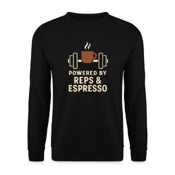 Propulsé par Reps & Espresso - Sweat-shirt Unisexe - noir - Devant - Alina (178cm) & Michal (187cm)
