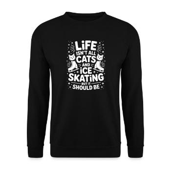 Chat de patinage sur glace Cadeau de patin à glace amusant - Sweat-shirt Unisexe - noir - Devant - Alina (178cm) & Michal (187cm)