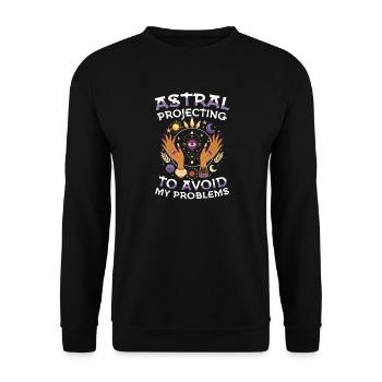 Projection astrale contre mes problèmes - Sweat-shirt Unisexe - noir - Devant - Alina (178cm) & Michal (187cm)