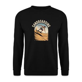 Retro Vintage Sandboarder Summer Sandboarding - Unisex Sweatshirt - black - Front - Alina (178cm) & Michal (187cm)