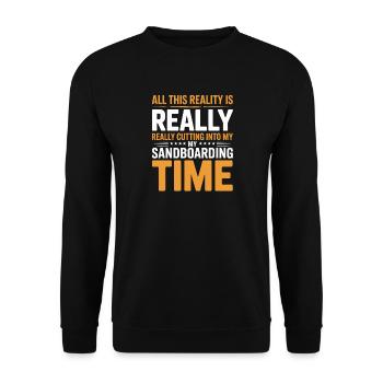 All This Reality Is Cutting Into My Summer - Unisex Sweatshirt - black - Front - Alina (178cm) & Michal (187cm)