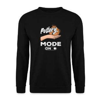 Pottery mode active for creative minds - Unisex Sweatshirt - black - Front - Alina (178cm) & Michal (187cm)
