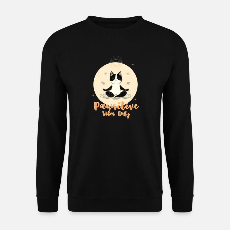 Ruhige Katze Meditation Illustration - Unisex Pullover - Schwarz