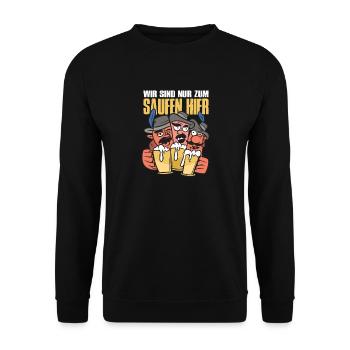 JGA Partnerlook Junggesellenabschied Bier Saufen - Unisex Pullover - Schwarz - Vorne - Alina (178cm) & Michal (187cm)