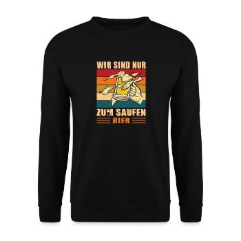 JGA Partnerlook Junggesellenabschied Bier Saufen - Unisex Pullover - Schwarz - Vorne - Alina (178cm) & Michal (187cm)