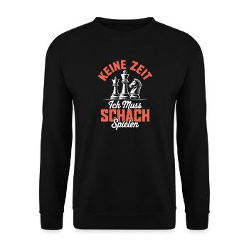 Schachclub Schachspielen Strategiespiel Denksport - Unisex Pullover - Schwarz - Vorne - Alina (178cm) & Michal (187cm)