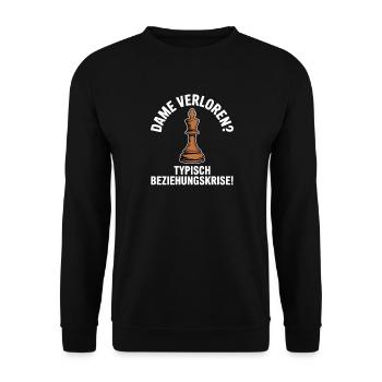 Chess Chess Pieces Checkers Chess Club Chess Master - Unisex Sweatshirt - black - Front - Alina (178cm) & Michal (187cm)