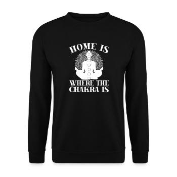 Pilates Enthusiasts Home Is Where The Chakra Is - Unisex Pullover - Schwarz - Vorne - Alina (178cm) & Michal (187cm)