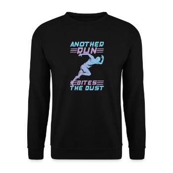 Running Another Run Bites Marathon Runner Gift - Unisex Pullover - Schwarz - Vorne - Alina (178cm) & Michal (187cm)