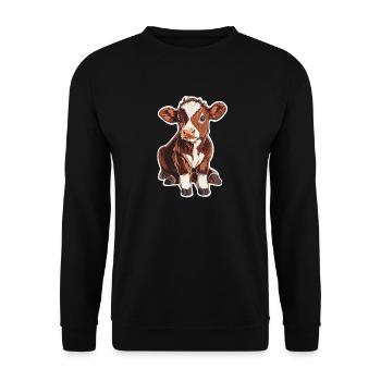 Vache - Sweat-shirt Unisexe - noir - Devant - Alina (178cm) & Michal (187cm)