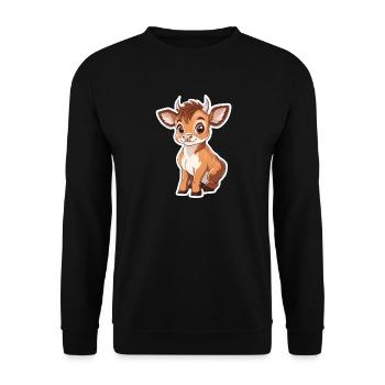 Vache - Sweat-shirt Unisexe - noir - Devant - Alina (178cm) & Michal (187cm)