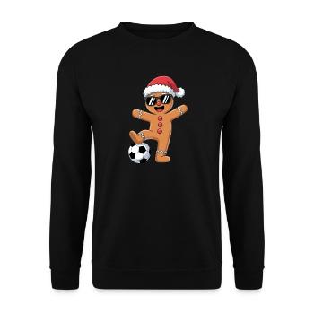 Funny Soccer Christmas Cartoon - Unisex Sweatshirt - black - Front - Alina (178cm) & Michal (187cm)