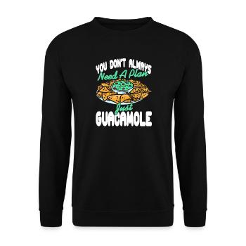 I Know the Guac Is Extra Funny Avocado Quote Meme - Unisex Pullover - Schwarz - Vorne - Alina (178cm) & Michal (187cm)