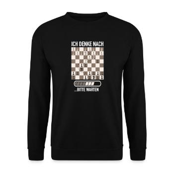Échecs Joueurs d’échecs Club d’échecs Veuillez patienter - Sweat-shirt Unisexe - noir - Devant - Alina (178cm) & Michal (187cm)