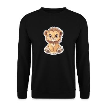 Lion - Sweat-shirt Unisexe - noir - Devant - Alina (178cm) & Michal (187cm)
