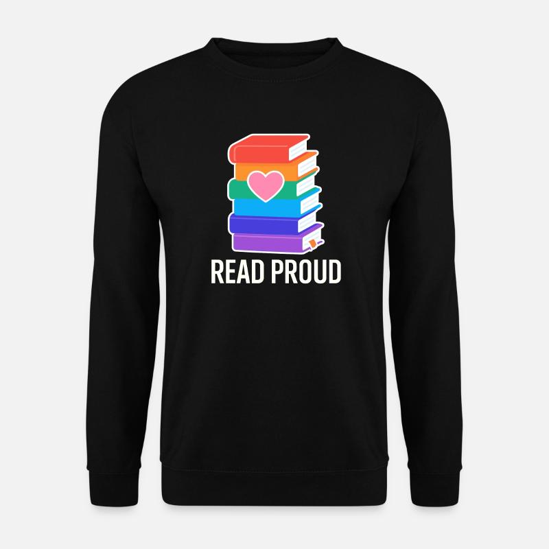 Reading Pride With Rainbow Heart - Unisex Sweatshirt - black