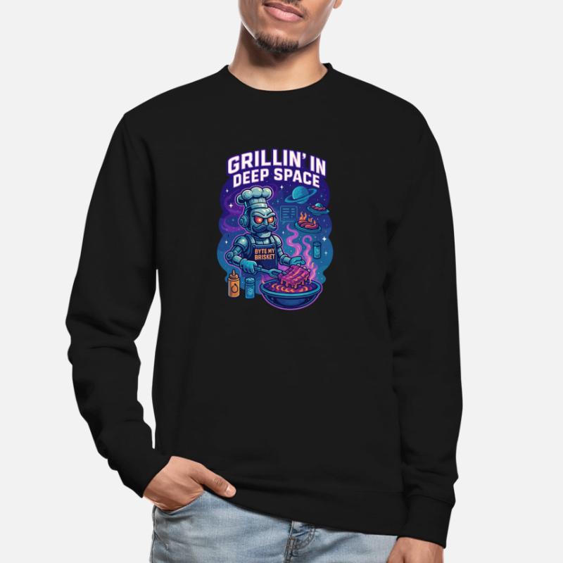 Griller dans l’espace lointain avec Byte My Brisket Sweat-shirt Unisexe