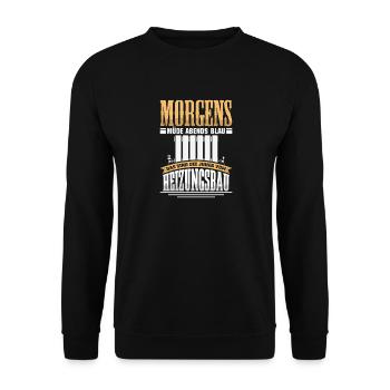 Heating Engineer Heating Construction Plumber Plumber - Unisex Sweatshirt - black - Front - Alina (178cm) & Michal (187cm)