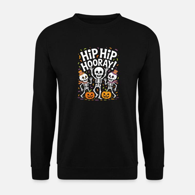 Halloween Hip Hip Hooray Tanzende Skelette - Unisex Pullover - Schwarz