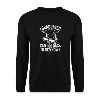 I Graduated Need More Sleep - Unisex Pullover - Schwarz - Vorne - Alina (178cm) & Michal (187cm)