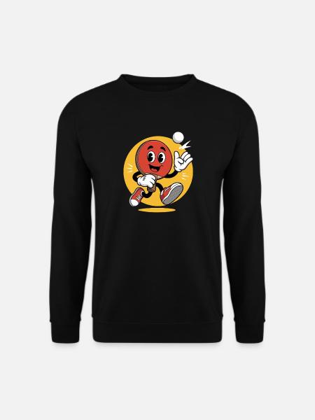 Table Tennis Cartoon Design - Unisex Pullover - Schwarz