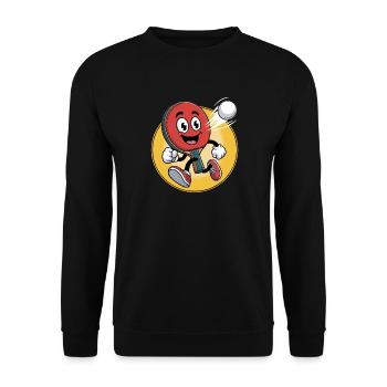 Conception de dessin animé de tennis de table - Sweat-shirt Unisexe - noir - Devant - Alina (178cm) & Michal (187cm)