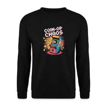 Coin-OP Chaos Pop Culture Retro Video Game - Unisex Sweatshirt - black - Front - Alina (178cm) & Michal (187cm)