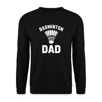 Badminton Spruch Papa Lustiges Badminton Geschenk - Unisex Pullover - Schwarz - Vorne - Alina (178cm) & Michal (187cm)