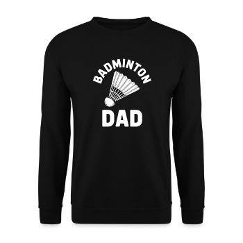 Badminton Spruch Papa Lustiges Badminton Geschenk - Unisex Pullover - Schwarz - Vorne - Alina (178cm) & Michal (187cm)