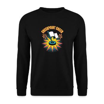 Checkpoint Cheer Pop Culture Rétro Jeu vidéo - Sweat-shirt Unisexe - noir - Devant - Alina (178cm) & Michal (187cm)