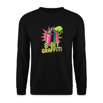 8-Bit Graffiti Pop Culture Retro Video Game - Unisex Sweatshirt - black - Front - Alina (178cm) & Michal (187cm)