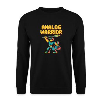 Guerrier analogique Pop Culture Rétro Jeu vidéo - Sweat-shirt Unisexe - noir - Devant - Alina (178cm) & Michal (187cm)